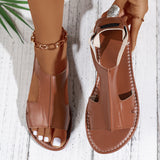 Breakj Sandals Women 2025 Summer New Round Toe Side Empty Bag Behind The Back To Wear Large-Size