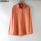 2021 new chic casual loose cotton blouse shirt women solid color oversize long blouse shirt