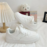 White Shoes Children 2024 Autumn New Campus Style Shoes Flat Soles Shoes Leisure Sports Shoes Lightweight Student