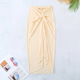 2025 New Sling With Breast-Plated Hollow Swimsuit Women's Half-Body Dress Two-Piece