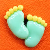 Twinkling Pearl Shells Footprint Shoe Charms Accessories Cute Feet Resin Shoes Buttons Novelty Sandals Charm