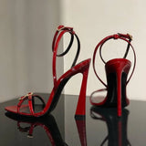 New Womens High Heel Sandals Summer Transparent Heels Luxury Rhinestone Strap Slingbacks Female Sexy Wedding