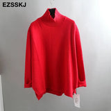 Winter splitside oversize thick Sweater pullovers Women 2021 loose cashmere turtleneck big size Sweater Pullover