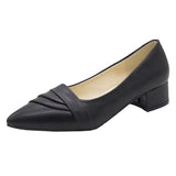 Breakj Women's Business Side Heel Single Shoe Tips Heel Small Leather Shoes Four Seasons Elegant Fashion High Heels