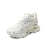 Flat Platform Daddy Shoes Women Patchwork Air Cushion Elastic Shoes Thick Sole Shock-Absorbing Spaceship Sneakers Unisex