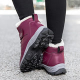 o'clock Winter Couple Casual Boots Stylish Leather High-top Sneaker For Men Outdoor Quality Warm Plush Lined Female