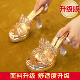 Breakj Korea's Small Thick-Bottomed One-Word Drag Woman Wearing Transparent Cool Slippers In The Summer Of 2025 Thick Heel High