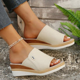 Breakj Spring / Summer 24 New Slope With Slippers Female Thick Bottom With Beach Fish Mouth A Word Slipper