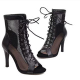 Breakj Spring New Net Shoes Fashion Net Noodle Fish Mouth Fine High Heel Sexy Sandals Women