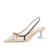 Sandals Polka Dot Pointed Toe High Heels Ladies Pumps Elegant Fashion Bowknot Summer Ladies Shoes Slip on Footwear