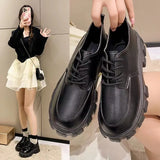 Breakj 2025 Autumn British Wind Students Retro Thick-Soled Single Shoes Small Pine Shoes