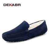 Men Loafers Shoes Warm Soft Genuine Leather Business Men Moccasins Shoes Breathable Slip on Driving Shoes Size