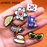 1pcs PVC Shoe Buckle Charms Sunglasses Game Console Sunhat Shoe Accessories Decorations fit Croc JIBZ Kids