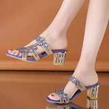 Breakj Fashion Water Drill Rough And Slippers Women's Summer High And Cool Drag 42 Yards New Diamond Set Hollow High And Cool
