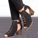 Womens Fashion New Arrival Summer Fashion Solid Color Hollow Out Open Toe Width High Heel Sandals Sexy Casual Dress