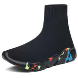For Women Vulcanized Shoes Female Socks Shoes Trainers Women Slip-on Stretch Platform Shoes Black Sneaker