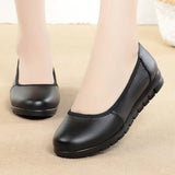 Womens Black Shoes Slip On Slip Resistant Loafers Work Office Flats Breathable