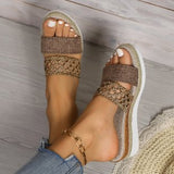 Breakj Slippers Women 2025 New Large Size 43 Rope Bottom Thick Bottom Fish Mouth Sandals
