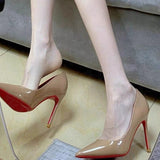 Breakj High-Heeled Women's Fine Heel 2025 Spring And Autumn 2025 New Red Primer Leather Tip Sexy Royal Sister Nude Work Single
