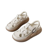 Breakj Version Of Roman Sandals Women Wear 2025 Summer New Retro Buckle Beach Shoes Head Breathable Hollow
