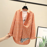 Blouses Shirts Tunic Womens Tops 2020 Long Sleeve Clothing Button Up Down Plaid New Fashion Autumn Turn-down Collar