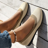 Toe Flats for Women Comfortable Knit Ballet Flat Shoes Casual Slip on Shallow Shoes Office Boat Shoes Plus Size