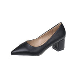 Breakj Interview Women's Shoes 2023 New Black Etiquette Student Work Single Shoes Thick Heel Civil Servant Formal High