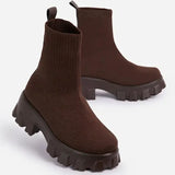 Women Boots White Platform Boots For Winter Autumn Botas Femininas Socks Ankle Boots Platform Shoes Women Heels Botines