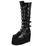 New Punk Women Boots Hot High Heels Big Size 43 Gothic Style Thick Bottom Wedges Shoes Fashion Ankle Boots Woman Pumps
