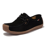 Breakj Soles Mother Shoes Spring And Autumn Beans Shoes Leather Soft-Soled Pregnant Women's Shoes Flat Soles Single Shoes Pedal Large Women's