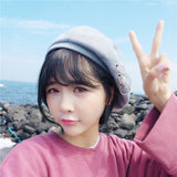 Winter Hats Ring Wool Berets French Artist Beanie Women Ski Cap Solid Warm Sweet Girl