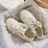 Breakj New Canvas Shoes Women's Platform Increased De Training Shoes College Wind Small Students Commute Small Red Book Hot