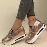 Leather Wedge Loafers Shoes for Women 2024 New Height Increasing Platform Sneakers Woman Lightweight Slip On Casual