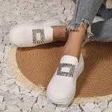 Flying Breathable Single Shoes Women Low Help Women Low Help Buckle Drill Foot Board Shoes
