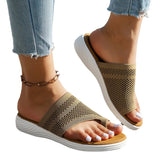 Breakj Female 2024 Summer Thick Bottom Net Cloth Round Set Toe Leisure Versatile Wear Cool