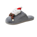 And Winter Christmas Plush Slippers Female Cartoon Bear Baotou Home Cotton