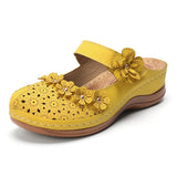 Women Shoes Roman Flat Casual Sandals Comfy Flower Sweet Women Sandals PU Durable Wedge Leather Platform Shoes Ladies Plus