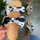 Slides for Women 2020 Slippers Cow Bow Slides Tie Dye Sandals Rainbow Summer Graffiti Flast Footwear Wholesale