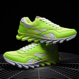Men Running Shoes PU Leather Blade Sneakers High Quality Outdoor Light Breathable Sport Athletic Men Shoes Male