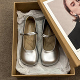 Shoes Women's Spring And Summer Evening Shoes New Style Mary Jane Hundred-Style Soft Leather Doudou Flat Shoes With