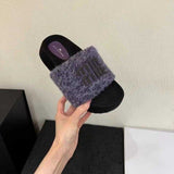 Women's High-End Hairy Slippers Wear 2024 New Autumn And Winter Cotton