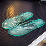 flop Women Slippers Jelly Shoes Candy Colors Transparent Slides Women's Fashion Casual Slip On Flat Beach Female Shoes