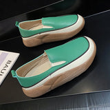 Breakj 2024 New Shallow Mouth Retro Low Top Platform With A Single Shoe Comfortable Casual Women's Shoes