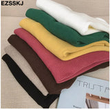 Knitted Women turtleneck Sweater Pullovers spring Autumn Basic Women high neck Sweaters Pullover Slim