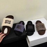 Women's High-End Hairy Slippers Wear 2024 New Autumn And Winter Cotton