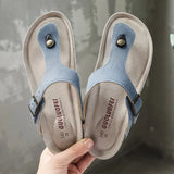 2023 New Summer Women Beach Flip Flops Casual Men Nubuck Leather Non-slip Cork Slippers Slides