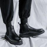Breakj 2023 New Set Of Foot British Wind Help Thick Bottom Male Black Spot Round Head Martin Boots 86270-R