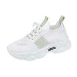 Light Sneakers For Women Casual Knitted Shoes Thick Bottom Ladies Running Shoes Fashion Lace Up Female Vulcanized