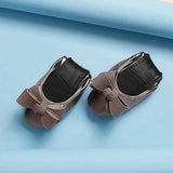 Women Soft Ballet Flat Shoes PU Womens Foldable Soft Square Toe Ballet Flats Butterfly Knot Loafers Woman Ballet Flats