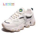 White Chunky Sneakers 2021 Summer Sneaker Platform Breathable Mesh Running Sport Shoes Woman Vulcanized Pink basket